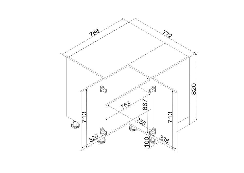 Eckunterschrank DRP P/L - CLARA - Robuste Bauweise mit Stil - ROYAL24_MARKT