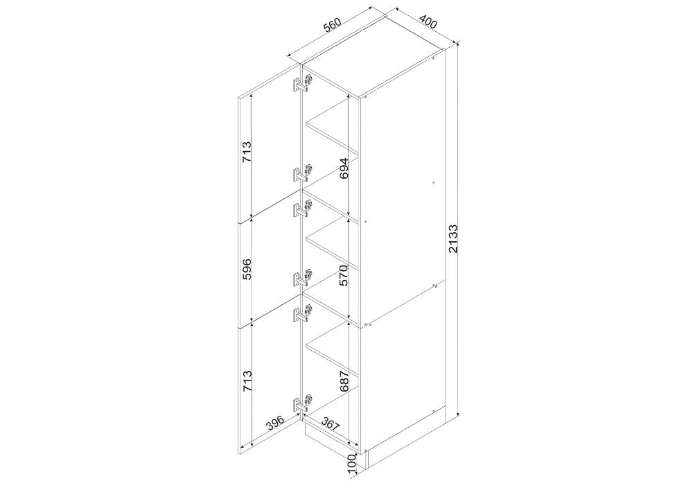 Hochschrank D40SŁ P/L - CLARA - Pflegeleicht und langlebig - ROYAL24_MARKT