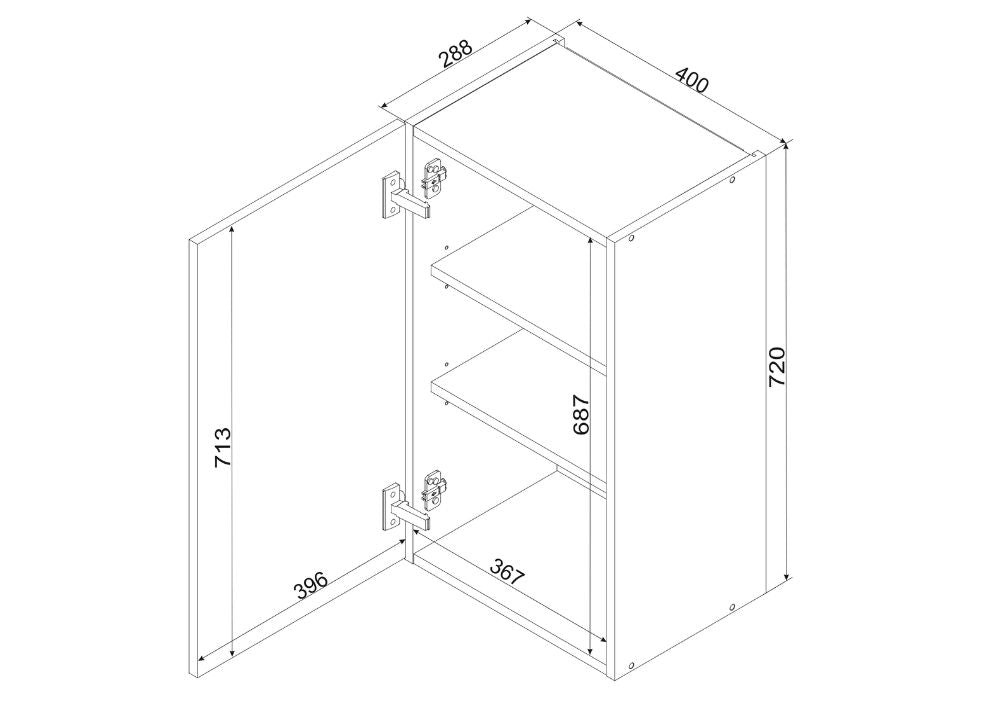Hängeschrank W40 P/L - CLARA - Stilvolle Ergänzung für jede Küche - ROYAL24_MARKT