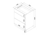 Unterschrank D60S3 - ELENA- Modern & Vielseitig mit 3 Schubladen - ROYAL24_MARKT
