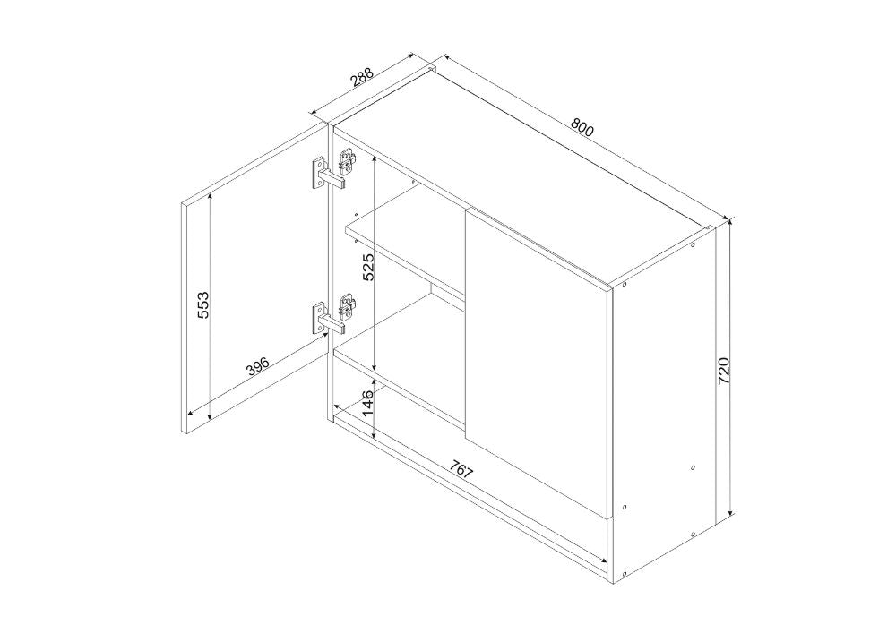 Hängeschrank W80 PD - ELENA - Elegant & stilvoll - ROYAL24_MARKT