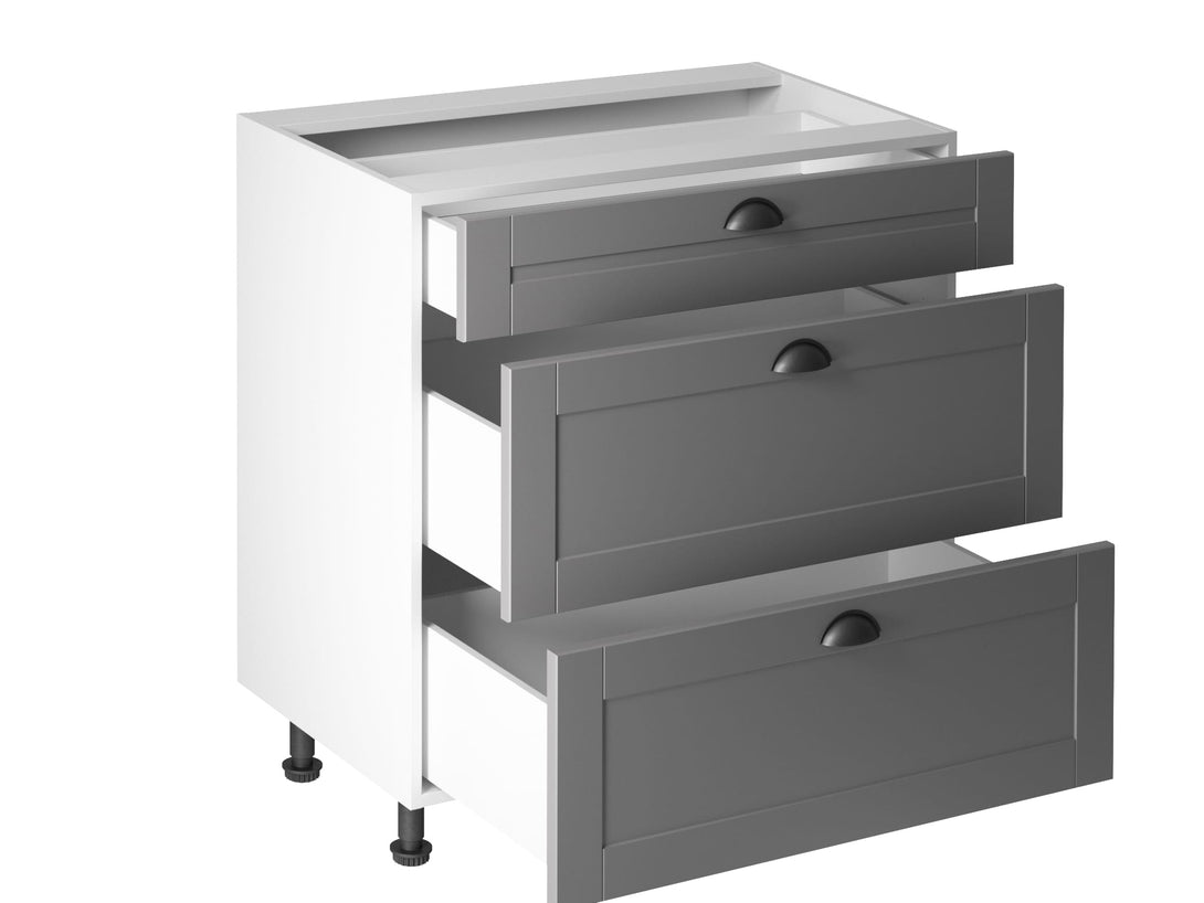 Eleganter Unterschrank - Linea D80S3 - Grau - ROYAL24_MARKT