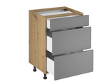 Nexa Küchenzeile  KÜ06-L – Beige & Woodline – 300 cm – Moderne Familienküche mit Hochschrank und großzügigem Stauraum