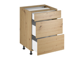 Nexa Küchenzeile KÜ-LN-006 – Woodline – 300 cm – Moderne Familienküche mit Hochschrank und großzügigem Stauraum
