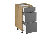 Nexa Küchenmöbel-Set KÜ03-L – Woodline & Grau – Stilvolle 460 cm Küchenlösung mit maximalem Stauraum und moderner Eleganz