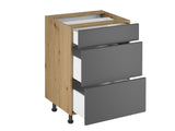 Nexa Küchenmöbel-Set KÜ03-L – Woodline & Grau – Stilvolle 460 cm Küchenlösung mit maximalem Stauraum und moderner Eleganz