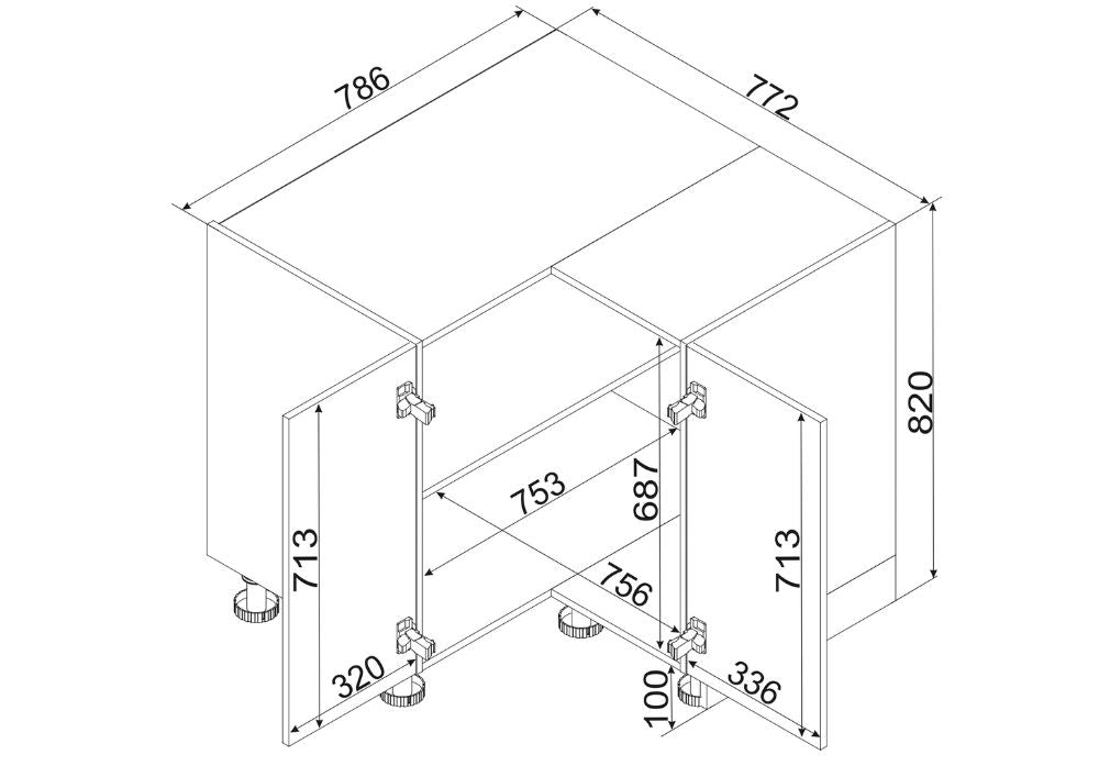 Eckunterschrank DRP P/L - NATALIA - Eckig & Durchdacht - ROYAL24_MARKT