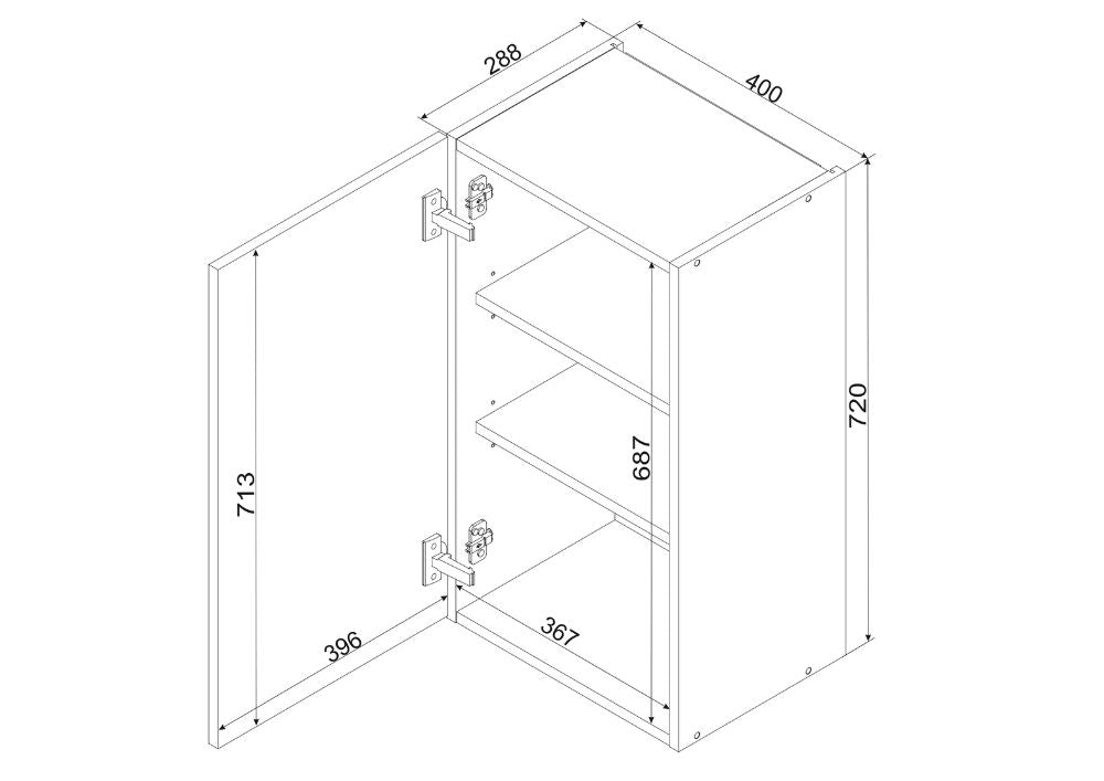 Hängeschrank W40 P/L - NATALIA - Kompakt & Elegant - ROYAL24_MARKT