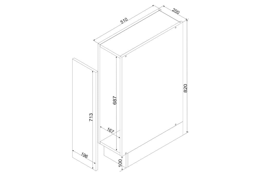 Apothekerschrank D20 CARGO - NATALIA - Schmal & Clever - ROYAL24_MARKT