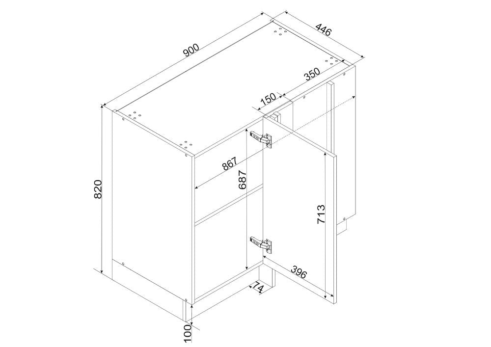 Eckunterschrank DNP P/L - SONJA - Design trifft Funktionalität - ROYAL24_MARKT