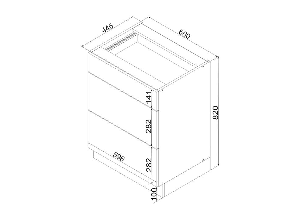 Unterschrank D60S3 - VITA - Vielseitig kombinierbar mit Oberschränken - ROYAL24_MARKT