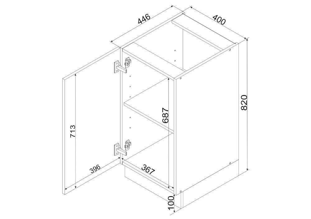 Unterschrank D40 P/L - VITA - Cleverer Stauraum mit Stil - ROYAL24_MARKT