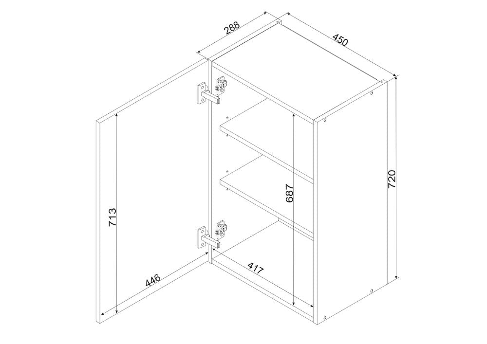 Hängeschrank W45 P/L - VITA - Modern & Glänzend - ROYAL24_MARKT