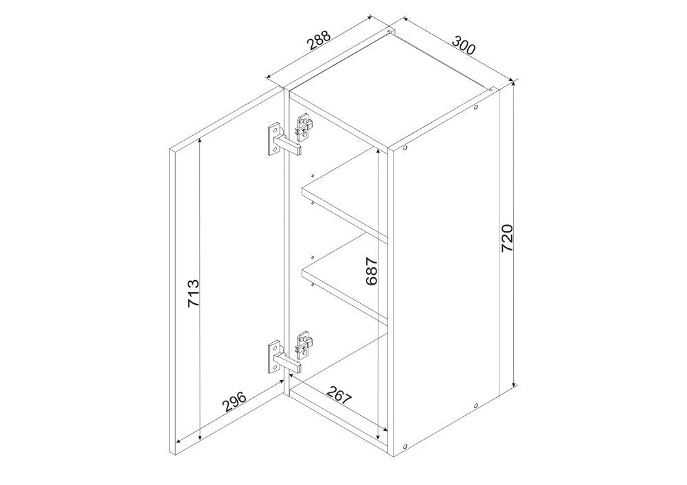 Hängeschrank W30 P/L - VITA - Perfekte Lösung für kleine Räume - ROYAL24_MARKT