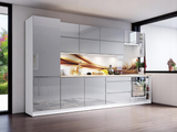 Küchenzeile - Aspen - Grau (Hochglanz) - K40-G340 cm - ROYAL24_MARKT