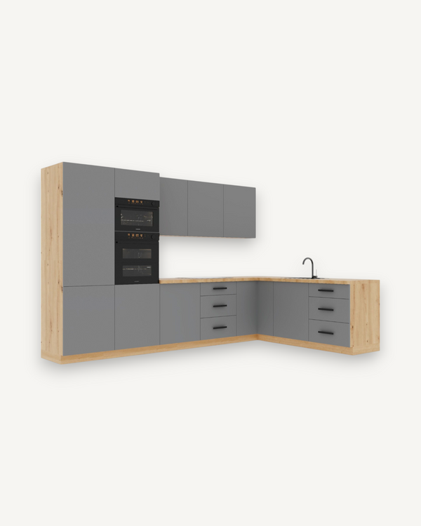 Winkelküche K100-G330 - Langen Beige - mit System – durchdacht geplant
