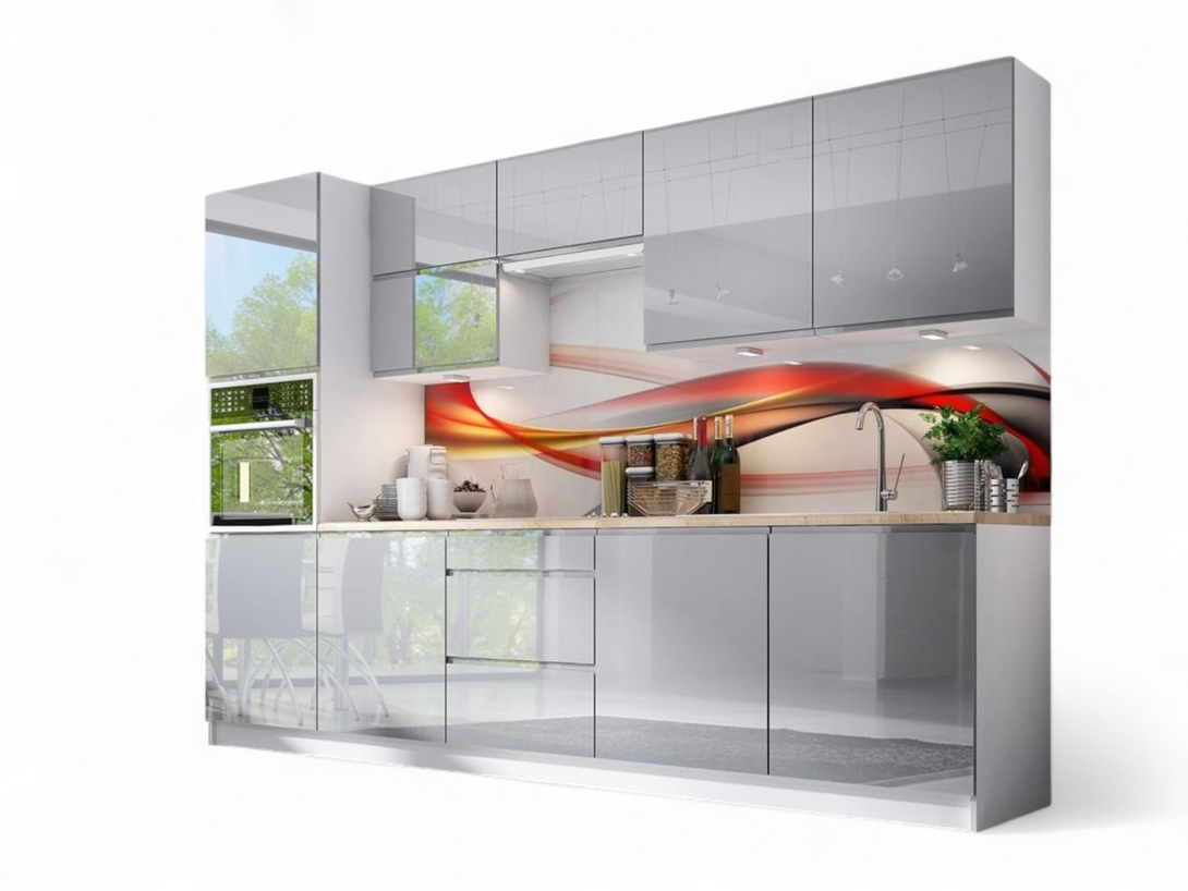 Küchenzeile K56-G300 - Aspen Grau - Hoher Standard mit modernem Design - ROYAL24_MARKT
