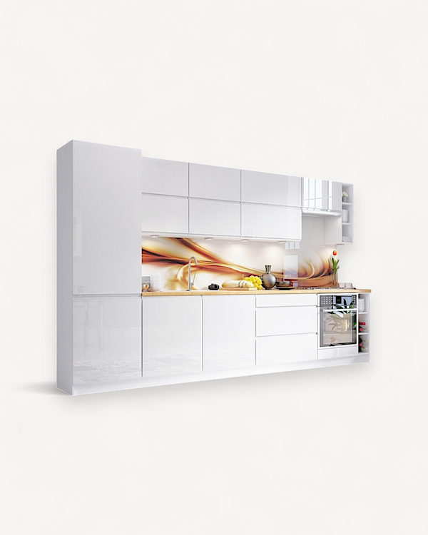 Küchenzeile - Aspen - Weiß (Hochglanz) - K40-G340 cm - ROYAL24_MARKT