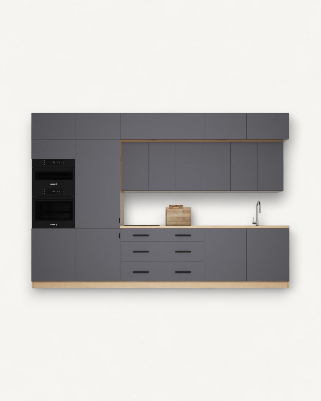 Küchenzeile K72-G360 L - Labgen Grau - Langlebige Materialien für hohe Belastbarkeit - ROYAL24_MARKT