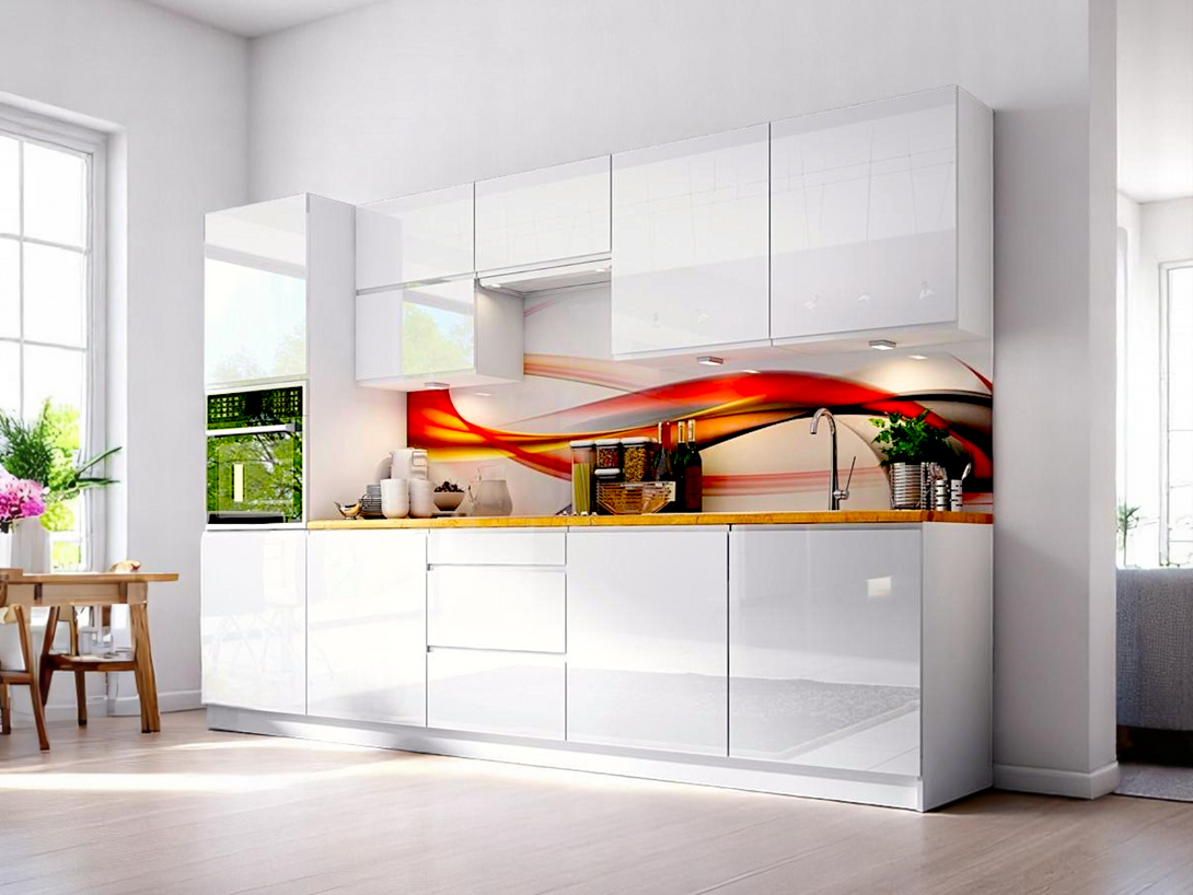 Küchenzeile K56-G300 - Aspen Weiß - Hoher Standard mit modernem Design - ROYAL24_MARKT