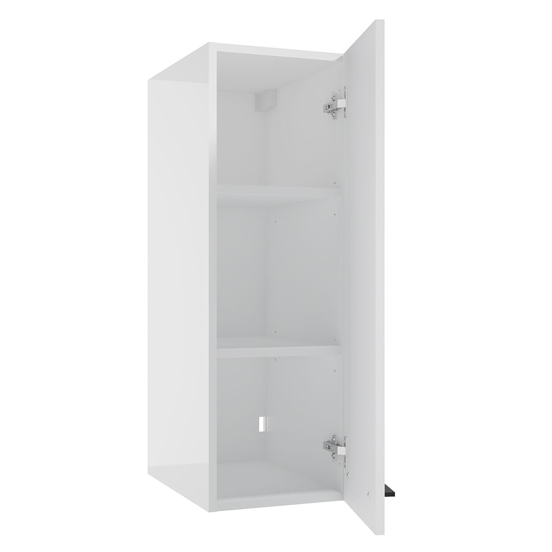 Hochschrank - für Badezimmer - METRO SYSTEM C30 - weiß Hochglanz - Schwarz Hochglanz - Gold Eiche