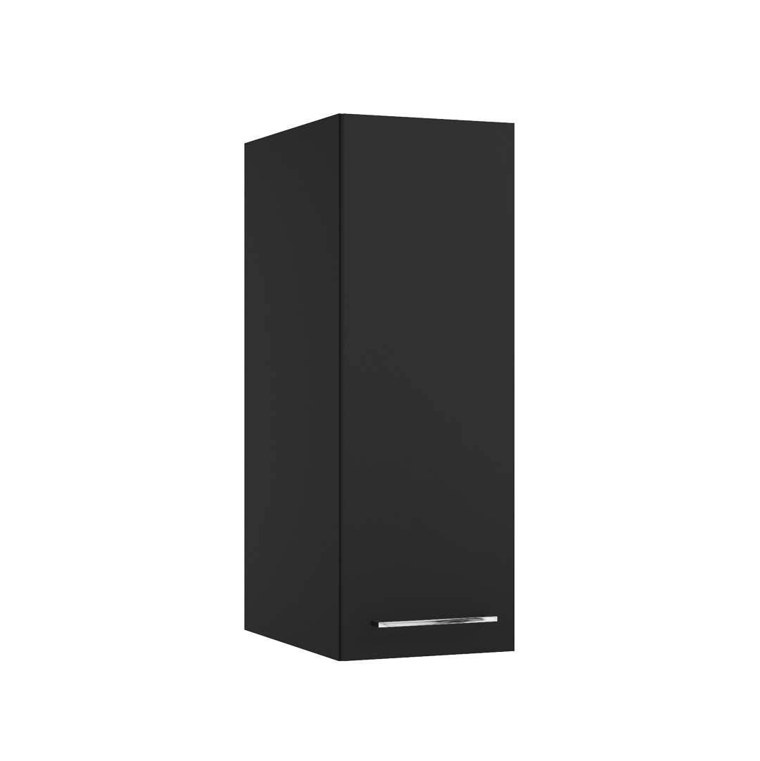 Hochschrank - für Badezimmer - METRO SYSTEM C30 - weiß Hochglanz - Schwarz Hochglanz - Gold Eiche