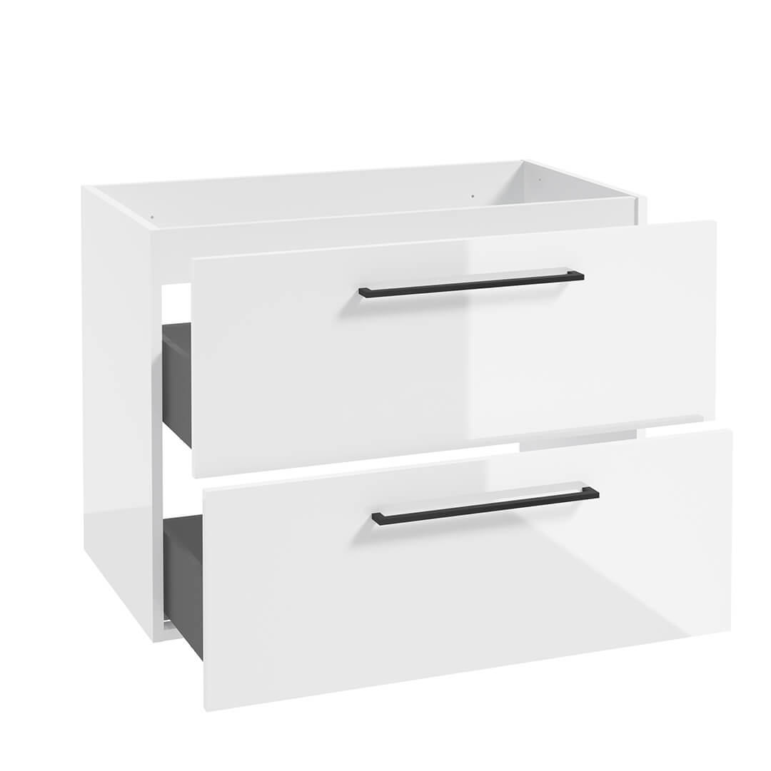 Waschbeckenunterschrank - METRO SYSTEM B80 - Weißer Hochglanzlack - ROYAL24_MARKT