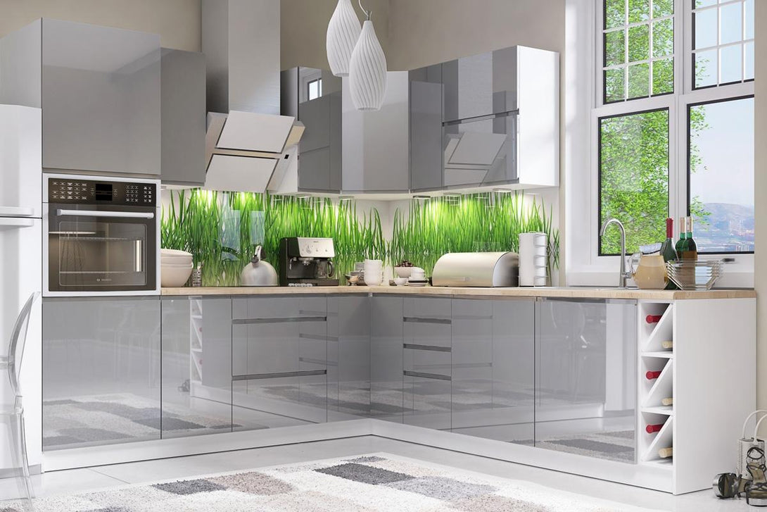 Winkelküche - L-Form Aspen - Weiß Oder Grau - K25-G250×270 cm. - ROYAL24_MARKT
