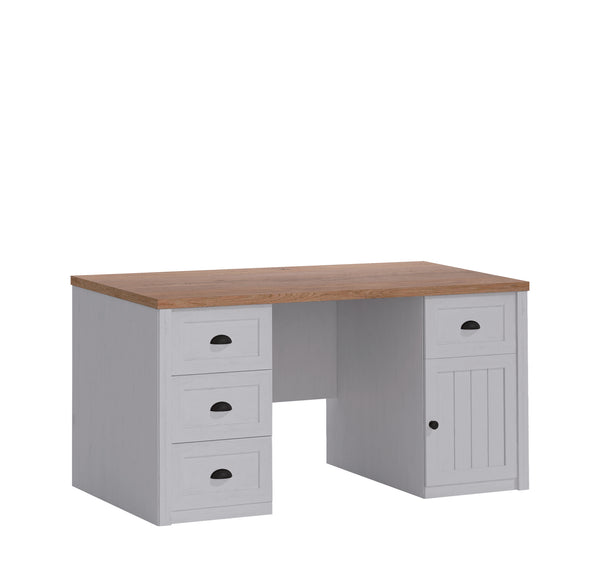 Portivo Stilvoller Schreibtisch im Landhausstil mit Stauraum und 4 Schubladen