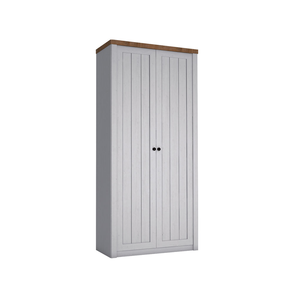 Portivo Kleiderschrank 2-türig – Eleganter, kompakter Garderobenschrank mit Kleiderstange im skandinavischen Design
