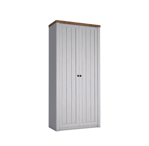 Portivo Kleiderschrank 2-türig – Eleganter, kompakter Garderobenschrank mit Kleiderstange im skandinavischen Design