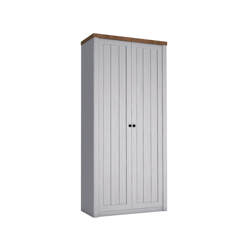 Portivo Kleiderschrank 2-türig – Eleganter, kompakter Garderobenschrank mit Kleiderstange im skandinavischen Design