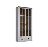 Portivo Stilvolle Vitrine mit Glastüren und Schubladen im Landhausstil – Geräumig und Hochwertig
