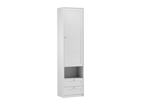 Rosello Eleganter Kleiderschrank mit 1 Tür und 2 Schubladen – Stilvoll und Platzsparend in Weiß