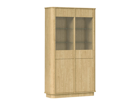 Rivello Glasvitrine – Elegante Vitrine mit Glaselementen in Baltic Dune