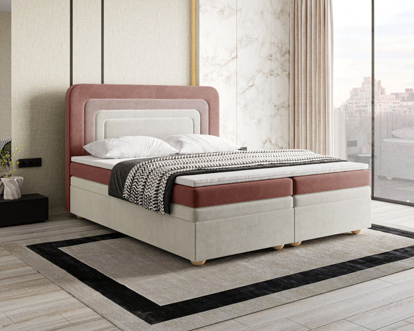 Boxbett - Bett 10 NEST - Riviera - Modernes Polsterbett mit Bettkasten