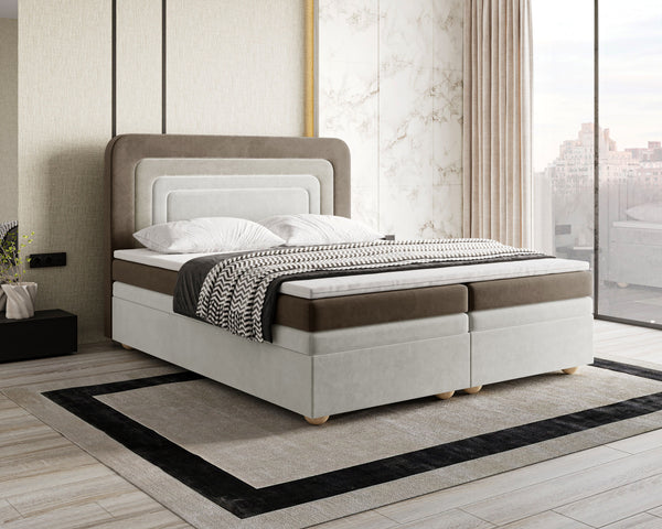 Boxbett - Bett 10 NEST - Riviera - Modernes Polsterbett mit Bettkasten
