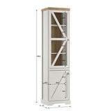 Bellmont Elegante Vitrine mit Glastür im Landhausstil – Opalweiß / Cremona Eiche