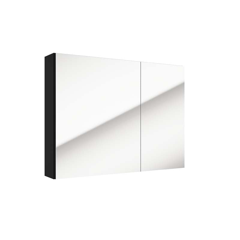 Badespiegelschrank - SALSA E80 - Schwarz Matt / Eiche Gold