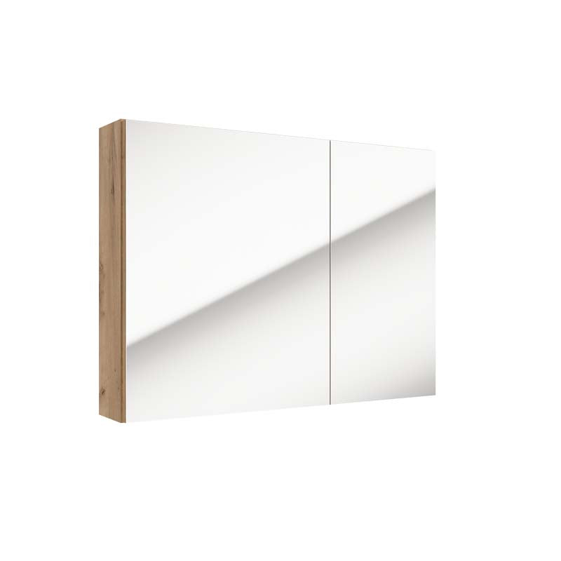 Badespiegelschrank - SALSA E80 - Schwarz Matt / Eiche Gold