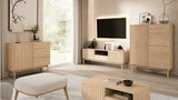 Savira Modernes TV-Lowboard mit 2 Türen in Cremona Eiche – Stilvolles TV-Möbel im Premium-Design
