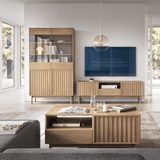 Savira Stilvoller Nachttisch mit Tür in Cremona Eiche – Modernes Premium-Design