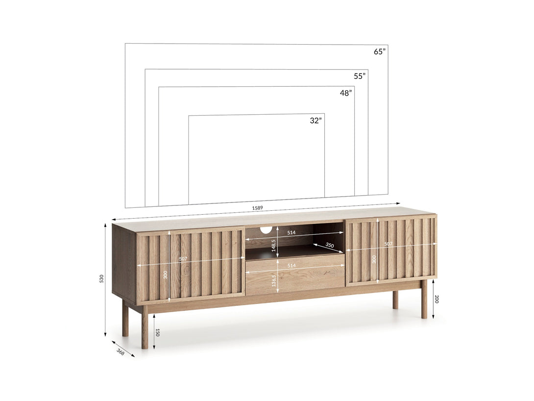 Platzsparende TV-Schrank - Saori - Perfekte Organisation für Ihr Entertainment - ROYAL24_MARKT