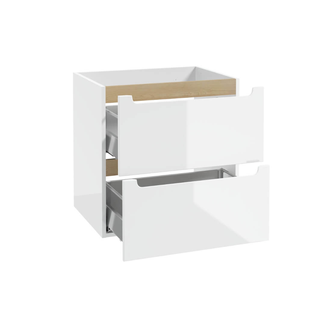 Waschbeckenunterschrank - STILLA B60 - weißer Hochglanzlack - ROYAL24_MARKT