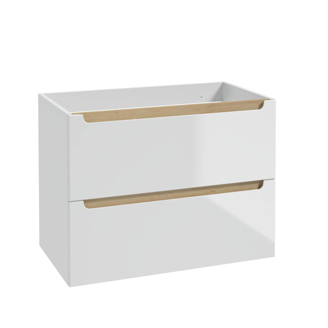 Waschbeckenunterschrank - STILLA B80 - weißer Hochglanzlack - ROYAL24_MARKT