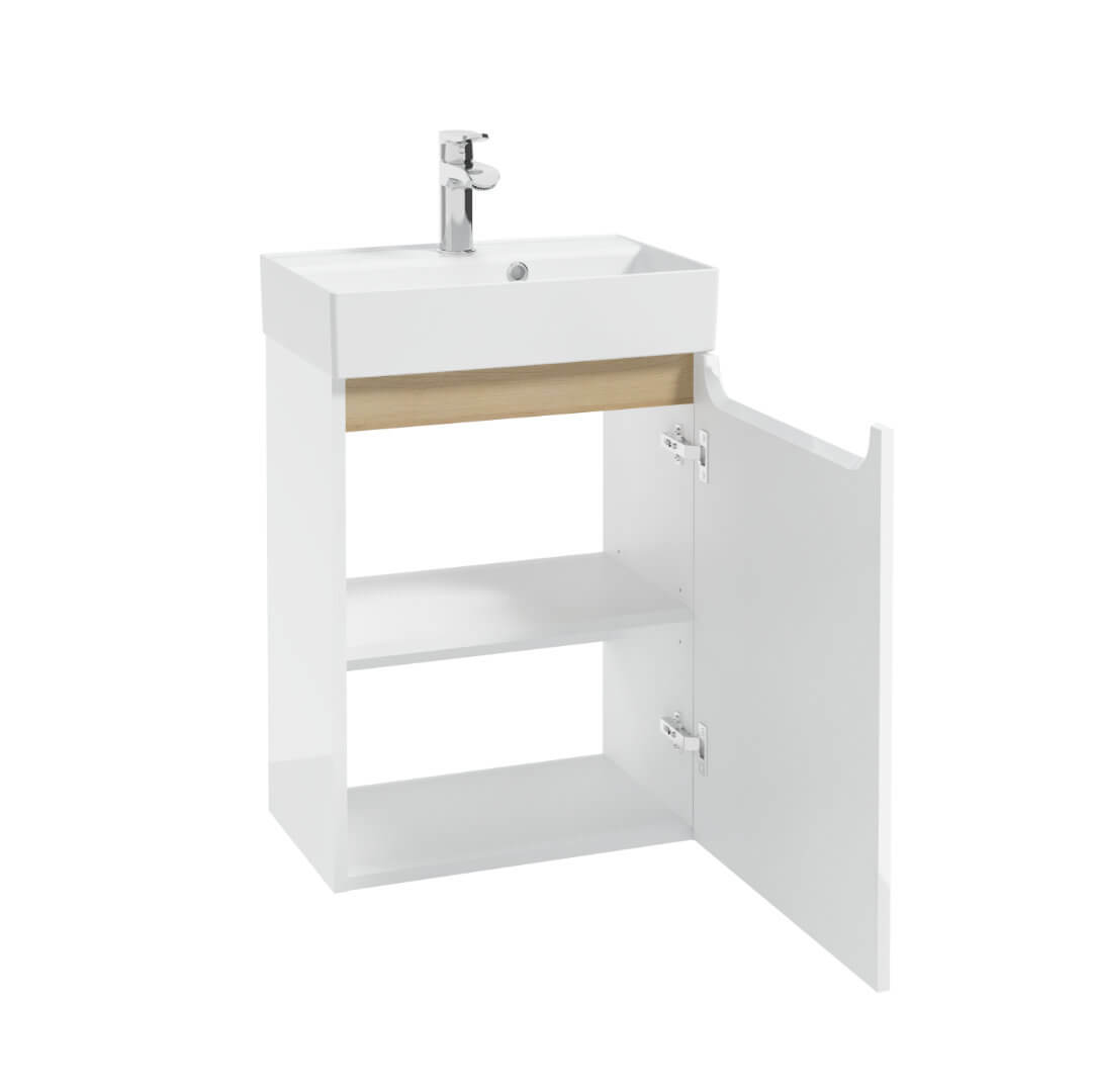 Waschbeckenunterschrank - STILLA D60,D50,D40 - Weiß Hochglanz