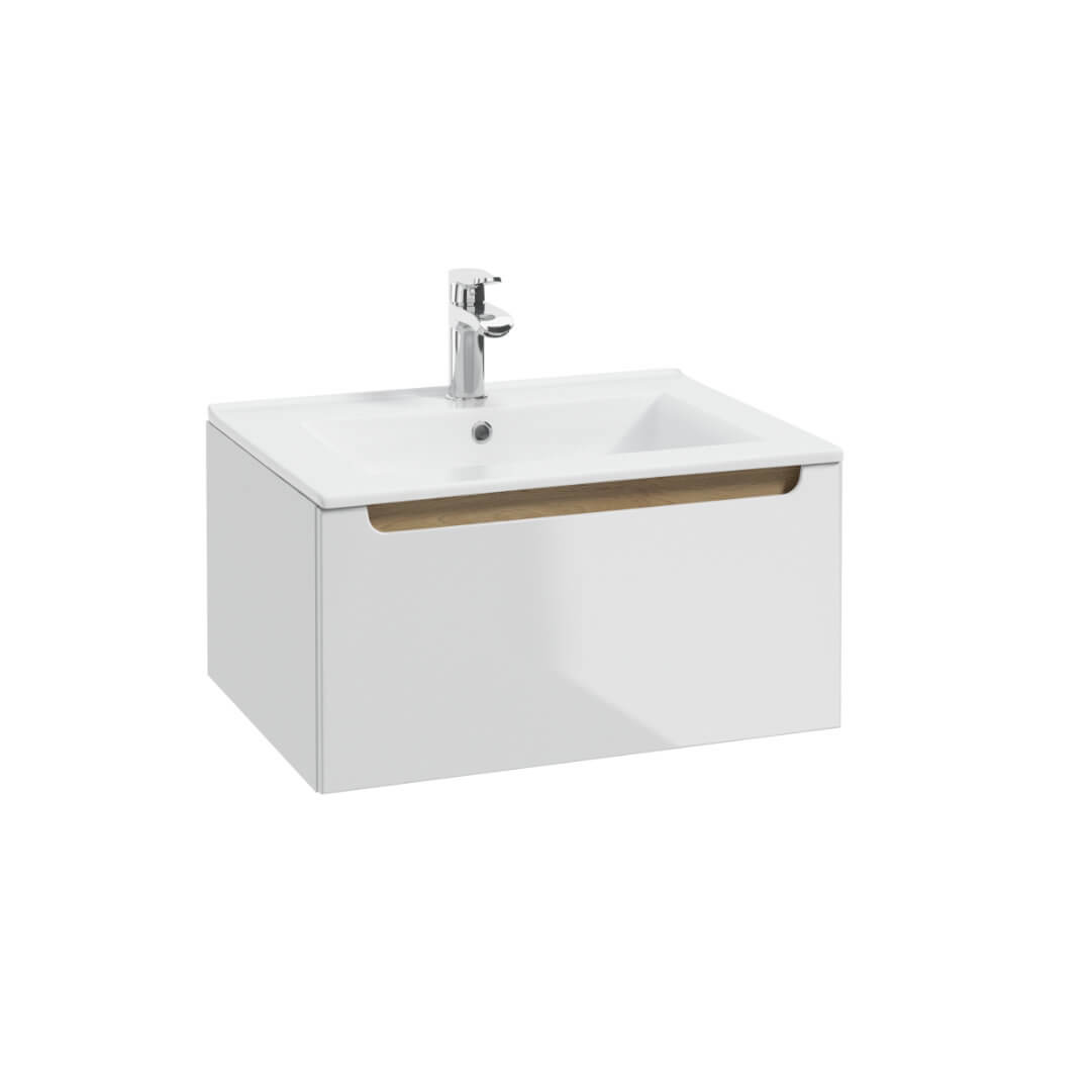 Waschbeckenunterschrank - STILLA D60 - weißer Hochglanzlack