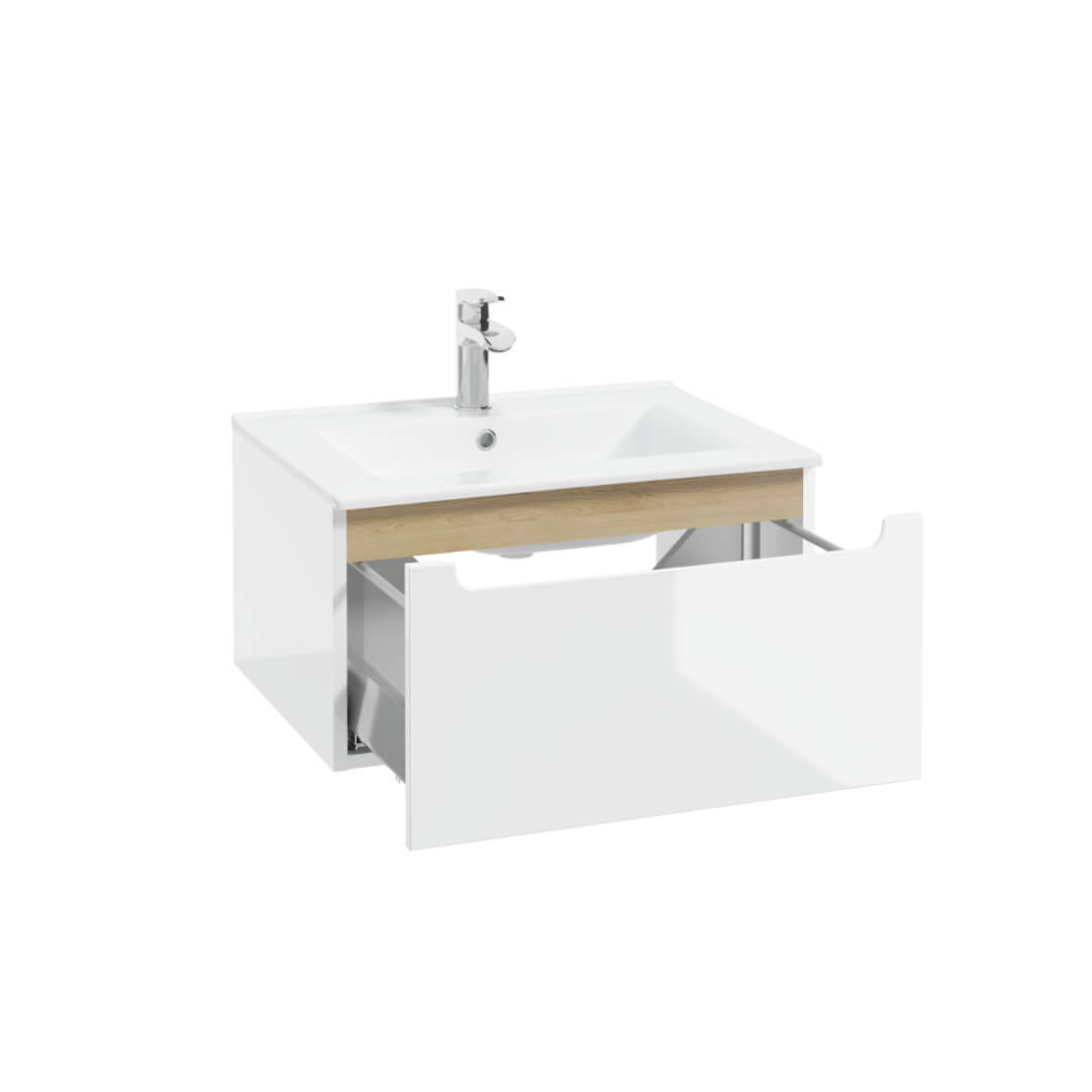 Waschbeckenunterschrank - STILLA D60 - weißer Hochglanzlack