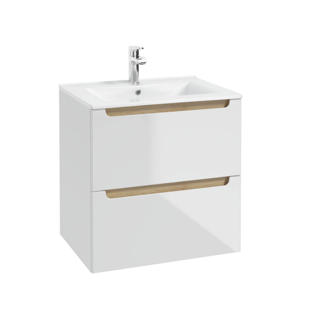 Waschbeckenunterschrank - STILLA D60 - weißer Hochglanzlack