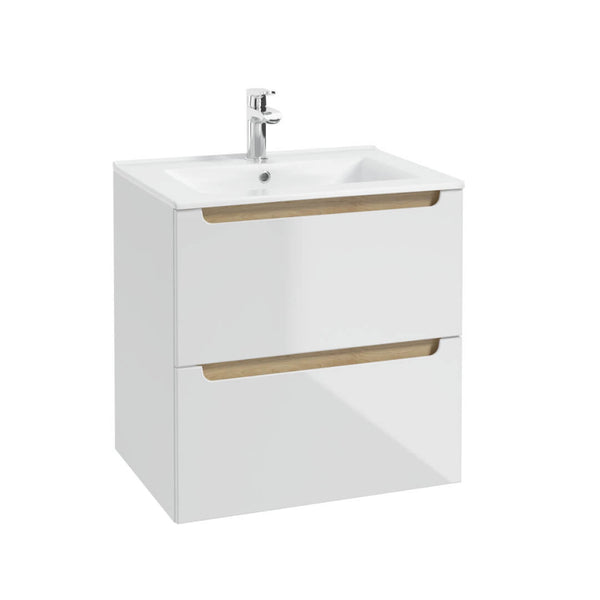 Waschbeckenunterschrank - STILLA D60 - weißer Hochglanzlack - ROYAL24_MARKT